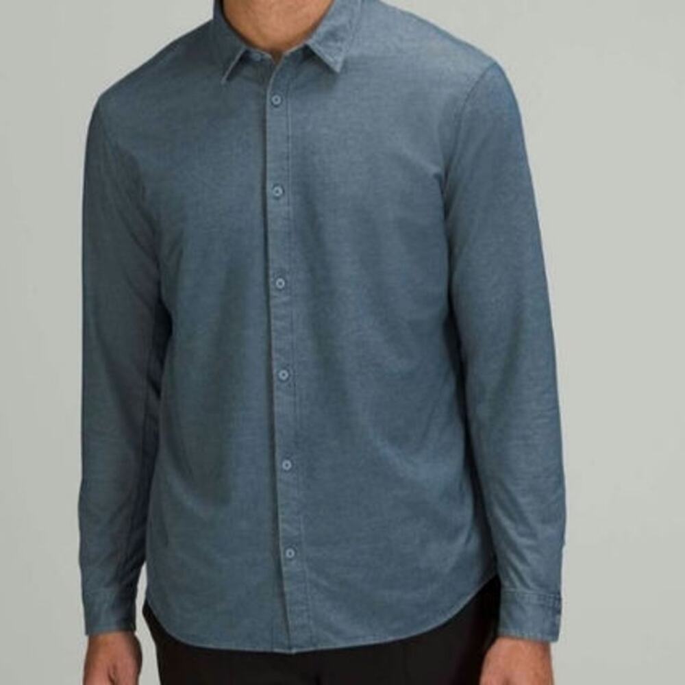 Lululemon Commission Long Sleeve Shirt
River Blue Enzyme Dye Preppy Activewear